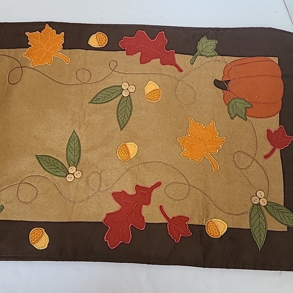 Autumn Leaf and Pumpkin Table Runner 54"x13.5" - Picture 5 of 5
